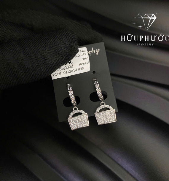 Bông Tai Vàng Trắng VT416 VT38